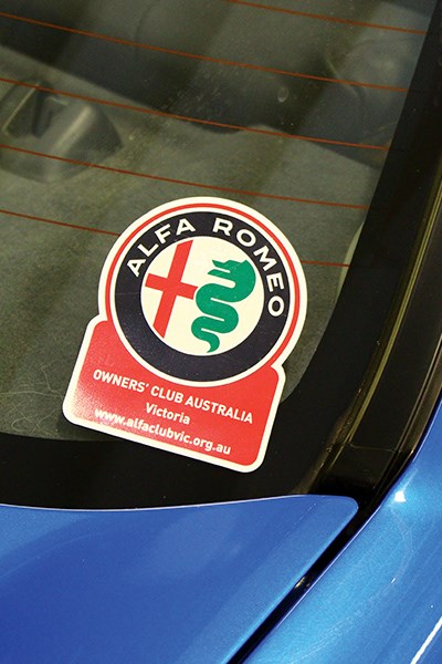 alfa romeo owners club sticker