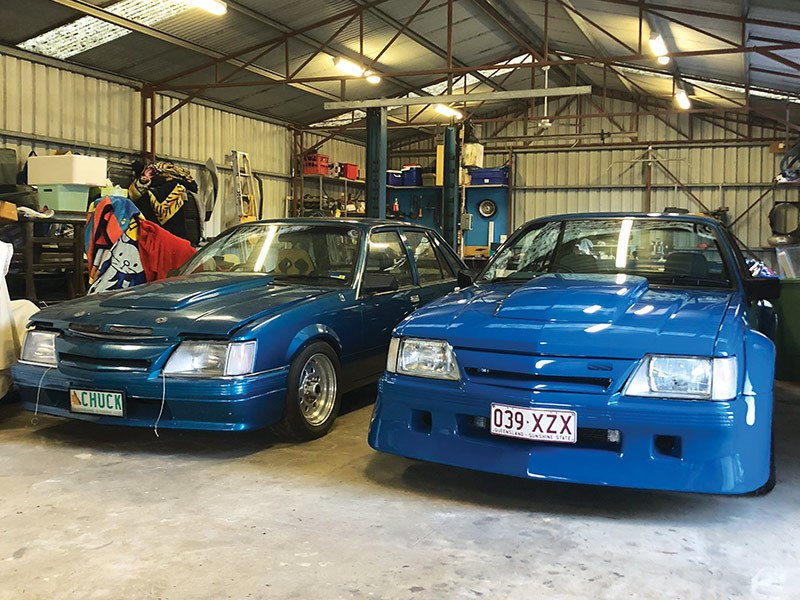 holden vk commodores in shed