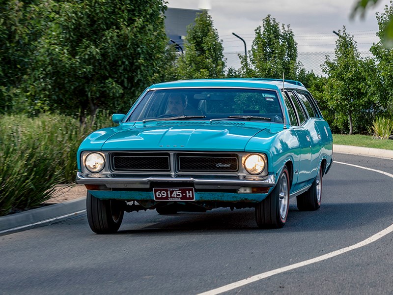 ford falcon wagon on road