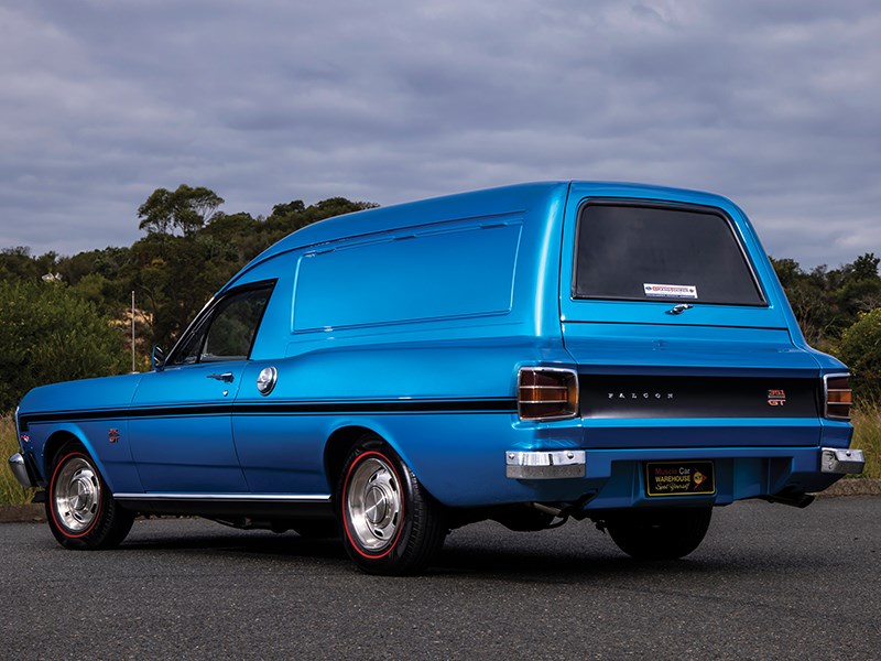 ford falcon xw gt panel van rear angle