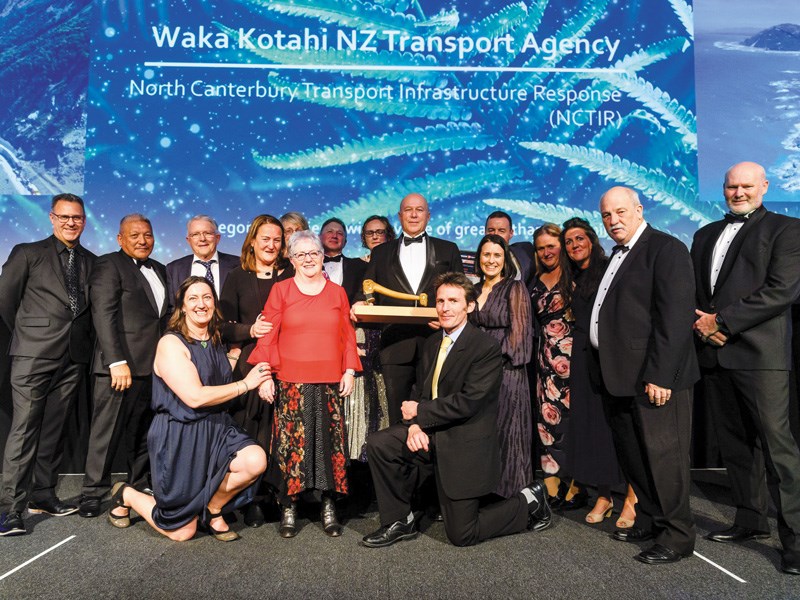 Waka Kotahi NZ Transport Agency receives the Category 5 Award on behalf of NCTIR
