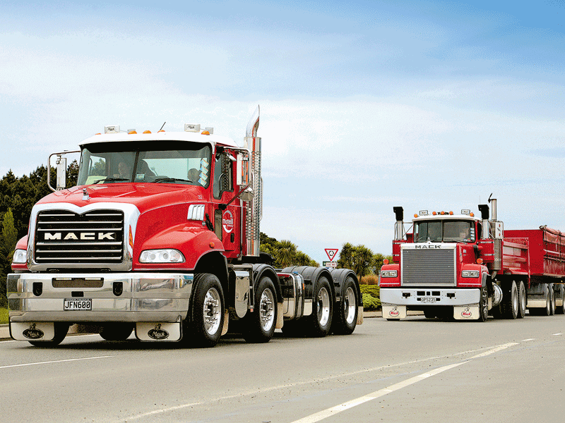 'Best Mack' went to McNeill's Granite pictured here being rounded up by their classic Mack Superliner 
