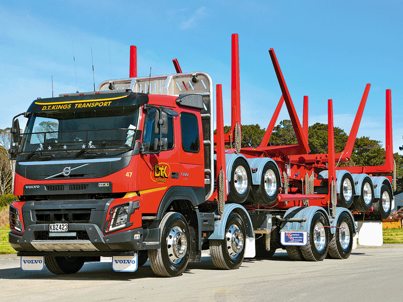A dozen D T King Trucks made he parade, including this new FMX Volvo 