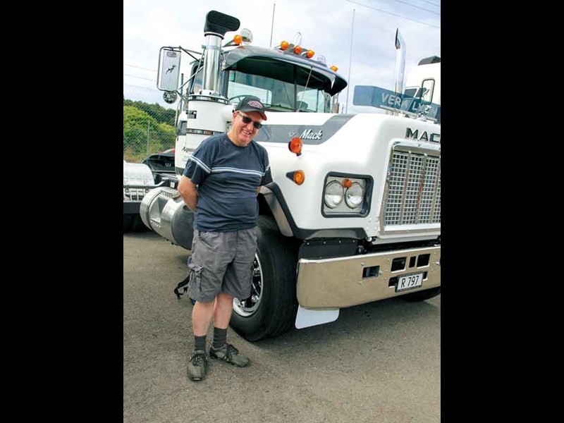 Truck buff Ian Smith Palmy north with one of Menefy s fleet