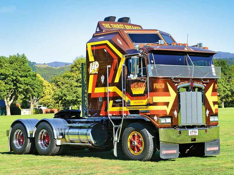 The iconic L&P Kenworth Aerodyne of Demon Contracting won The Best Show Truck and Highest Kilometres Travelled categories