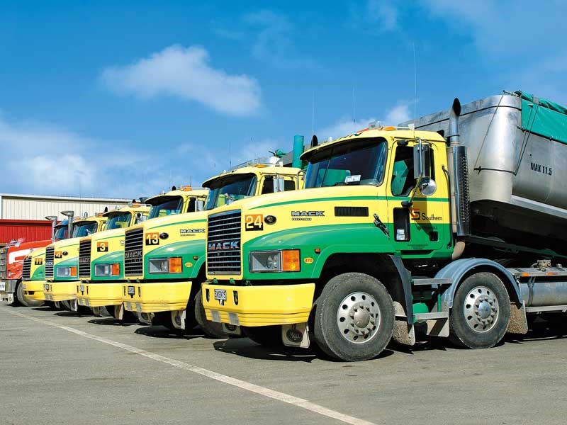 Southern Transport Part 2 A classic line up of Macks pictured in the Invercargill yard back in 2011