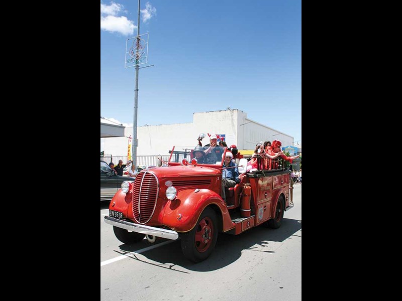 Restored Ford V8 vintage fire truck