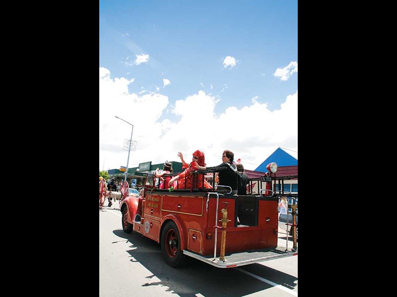 Restored Ford V8 vintage fire truck