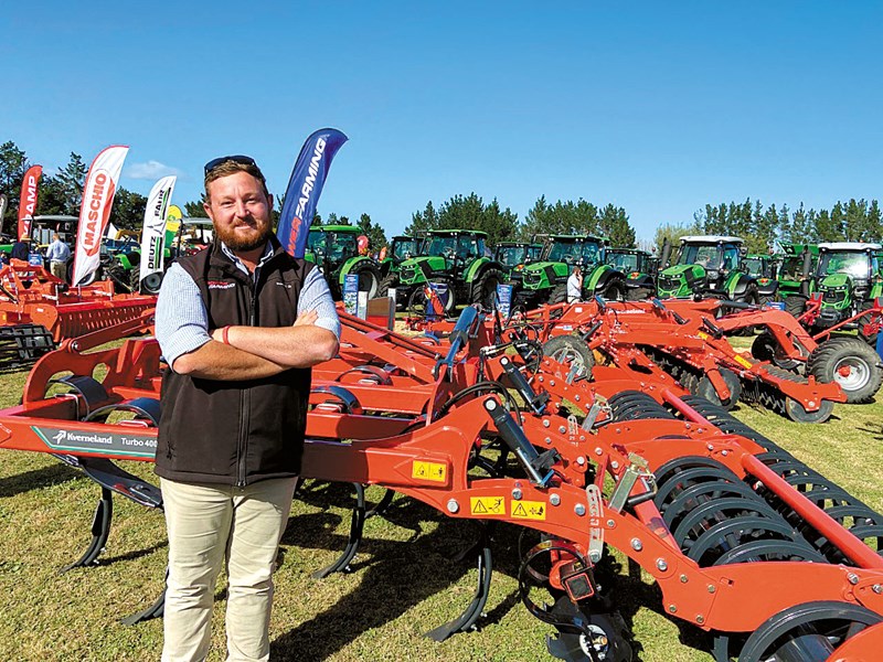Chris West from Power Farming with the Kverneland Turbo 4T