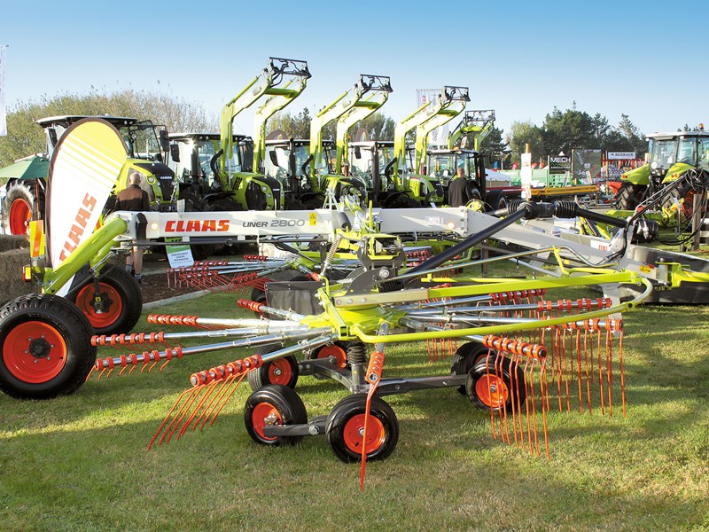 The Claas liner with Claas tractors in the background