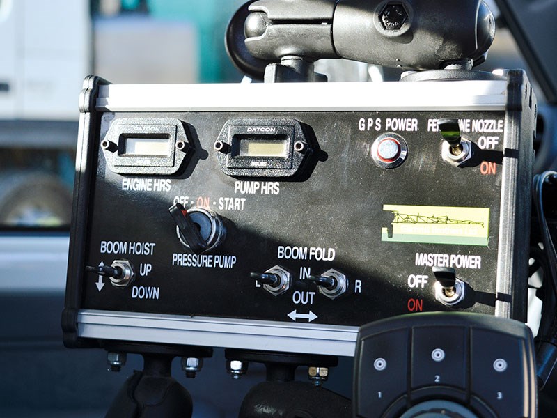 The main boom control interface