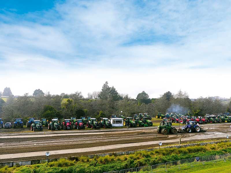 tractor pulling in the distance