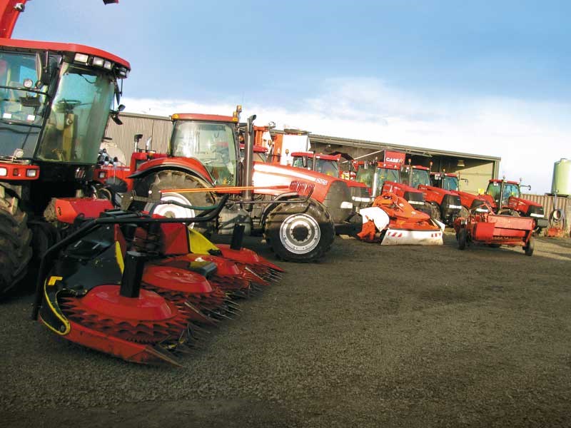 An impressive line up of red machinery in Grain Food s yard