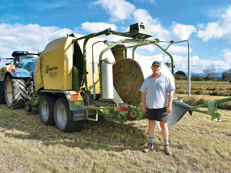 Lewis Herrick with his Krone Coprima film wrap unit