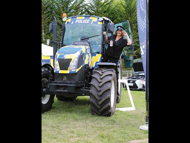 The Ed has fun in the New Holland police tractor