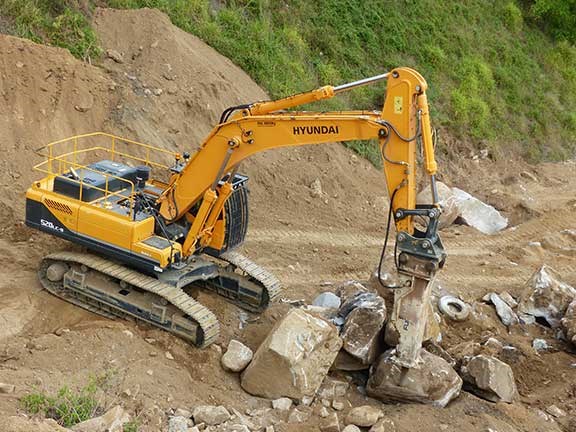 Hyundai excavator working