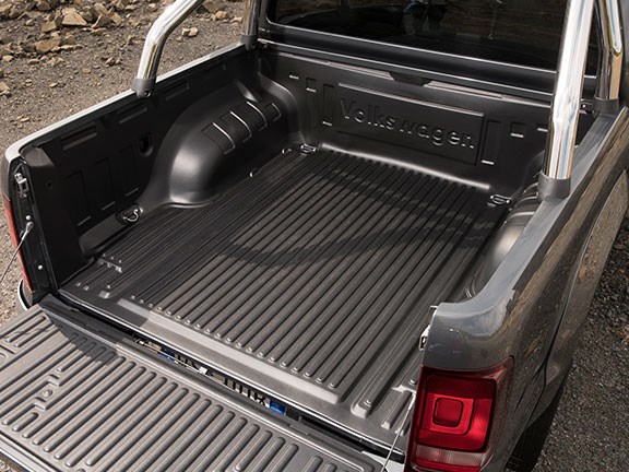 The Volkswagen Amarok Ultimate TDV6 ute can fit an Aussie-sized pallet between the wheel arches
