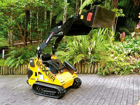 Boxer 525DX compact track loader raised bucket