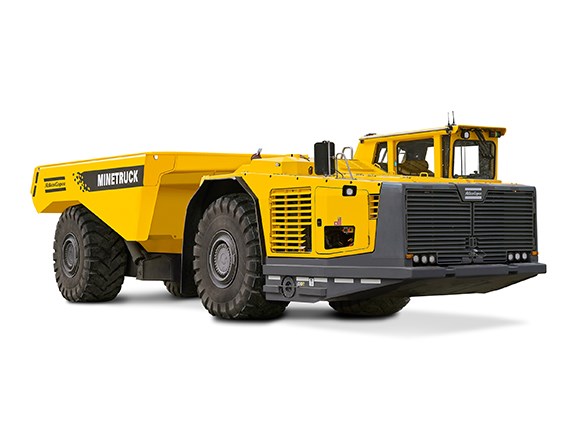 Atlas Copco's upgraded Minetruck MT42 42-tonne articulated underground mining truck.