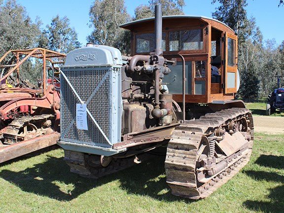 A 1930 Caterpillar Sixty crawler tractor on display at the Corryong Historic Machinery Club rally.