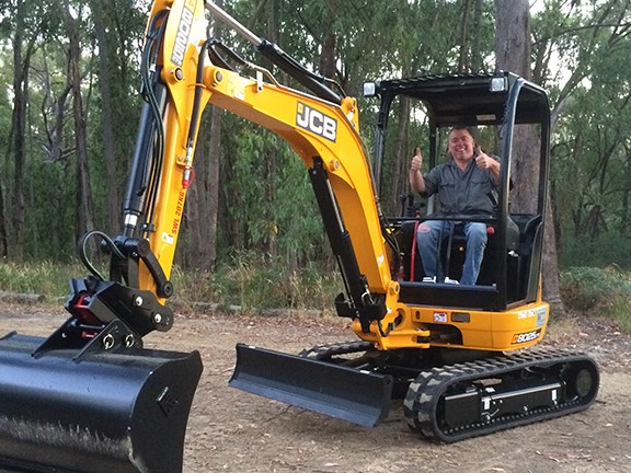 Paraplegic James Wood says he’s really impressed with the modified JCB 8025 ZTS excavator.