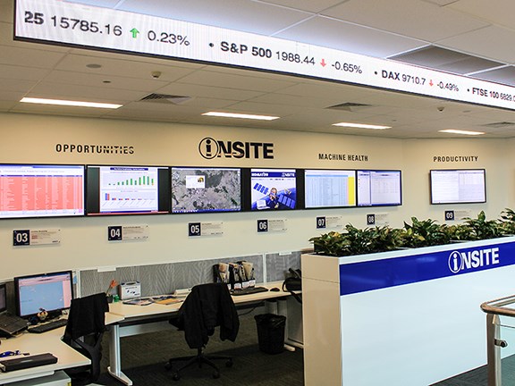 The new Komatsu INSITE Fleet Management Centre at its Fairfield, NSW, headquarters.