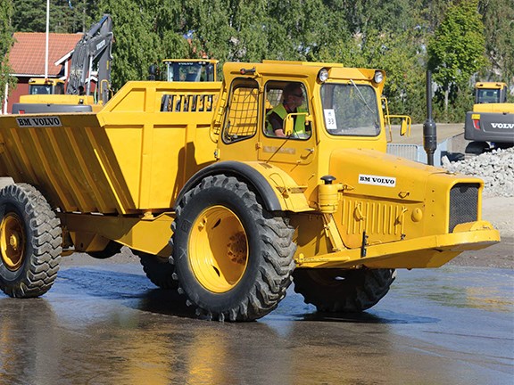 The Gravel Charlie Volvo articulated haul truck had a load capacity of 10 tonnes compared to the 40 tonnes of today’s Volvo off road trucks.