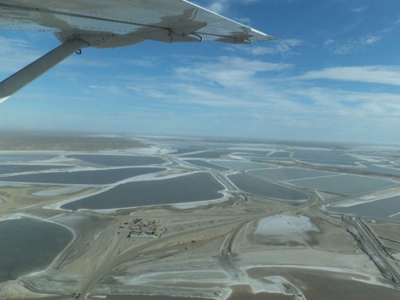 The world's largest salt field is located close to Guerrero Negro in the west of Mexico.