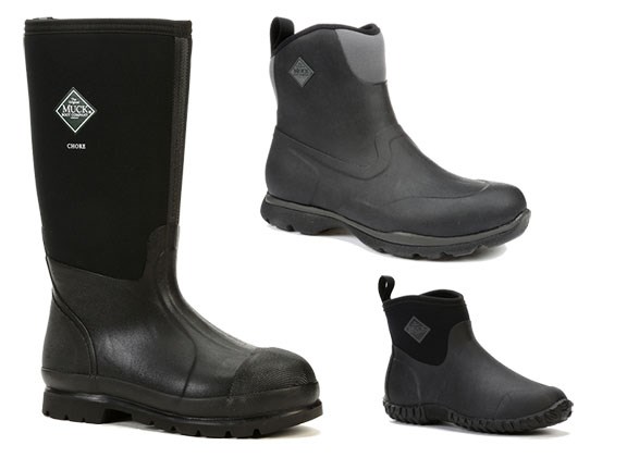 Clockwise from left: Muck Chore Series, Excursion Pro and Muck Muckster II boots