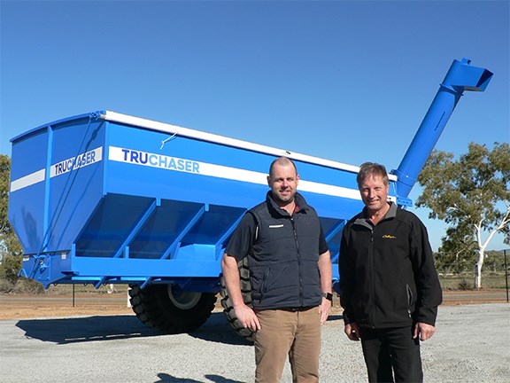 Anthony Ryan and David Trindall with the new Truchaser chaser bin
