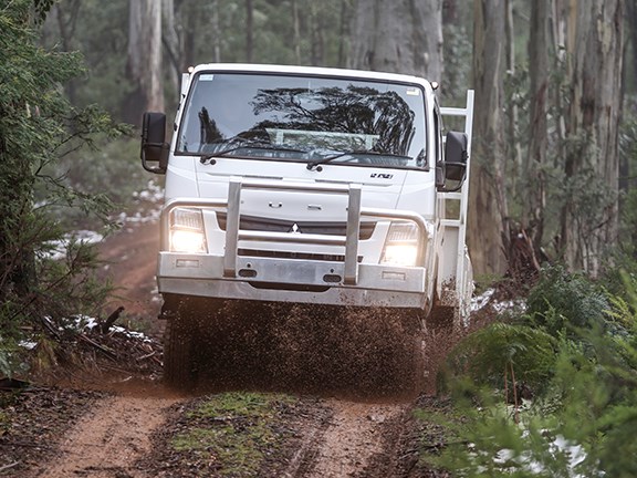 With a bit of momentum, the Fuso will go most places where there’s a track.