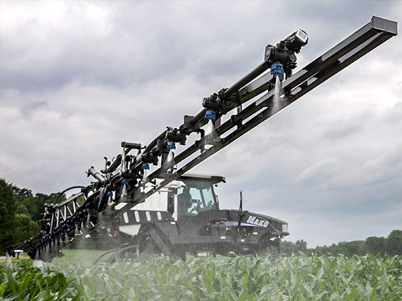 The Croplands Mako 450 self-propelled sprayer in action.
