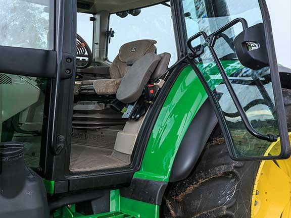 The cabin doors on the John  Deere 6105M are not as large as some of the other tractors.