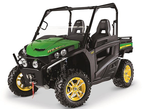 The RSX860i UTV is also available in traditional John Deere green and yellow.
