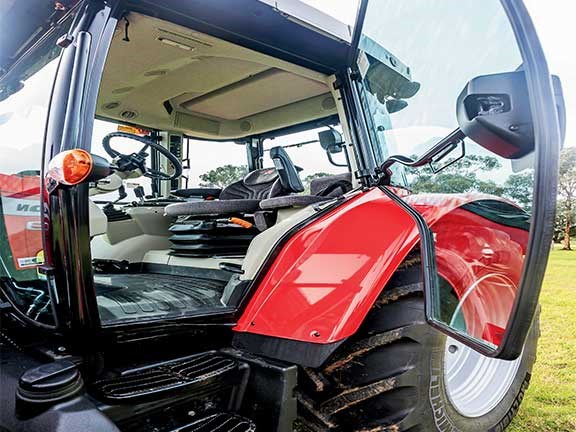 The Massey Ferguson 5609 tractor has large, chunky doors.
