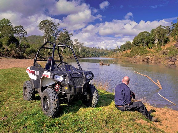 Polaris’s ACE has a rollbar, seatbelts and a steering wheel, and makes an excellent farm vehicle if you need to cover long distances with some expectation of comfort