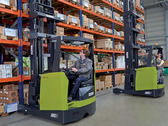 The new Clark SRX reach trucks have improved durability and stability.