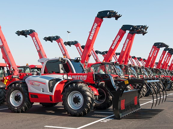 ... and the new: Manitou's 500,000th special-edition MLT 735 telehandler.