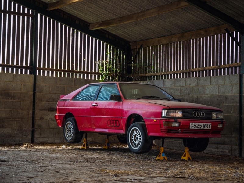 Audi Quattro barn find front side