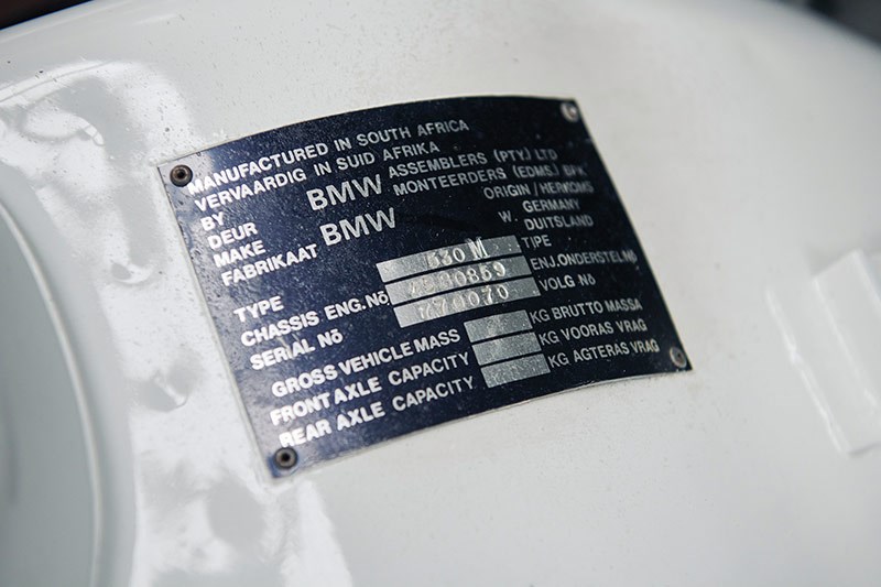 bmw e12 530 mle manufacture plate