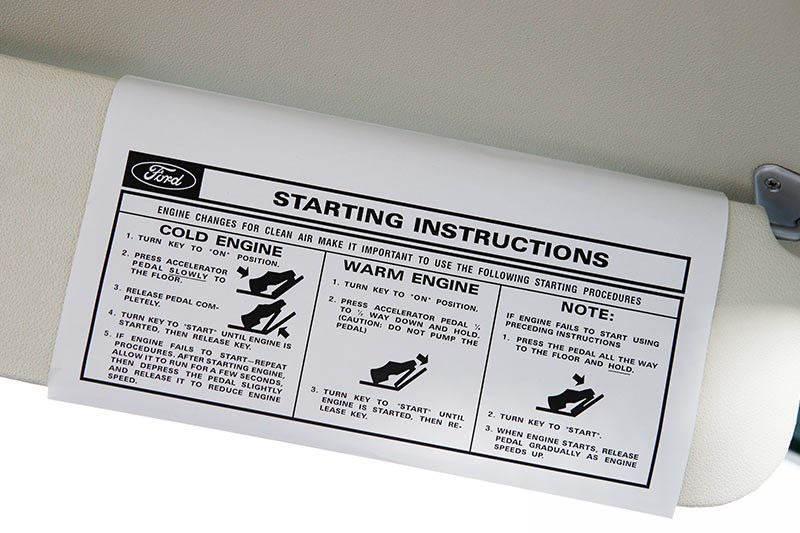 ford xy falcon start instructions