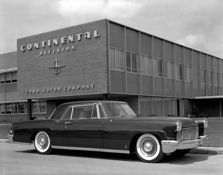 A 1956 Lincoln Continental Mark II in front of the Continental Division HQ