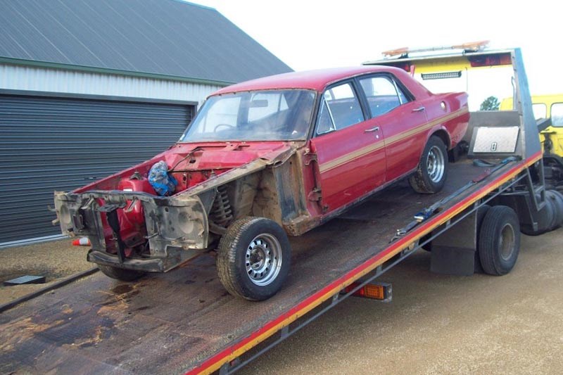 ford falcon on tow truck