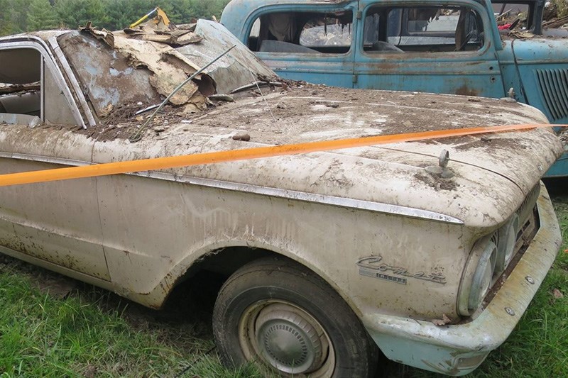 Collapsed barn reveals 36 classic cars – all up for sale