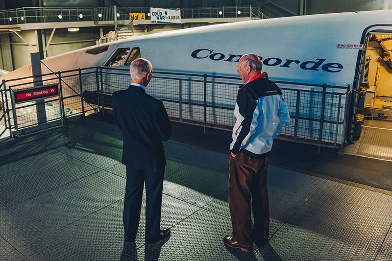 Porsche 917 Concorde pilots outside concorde