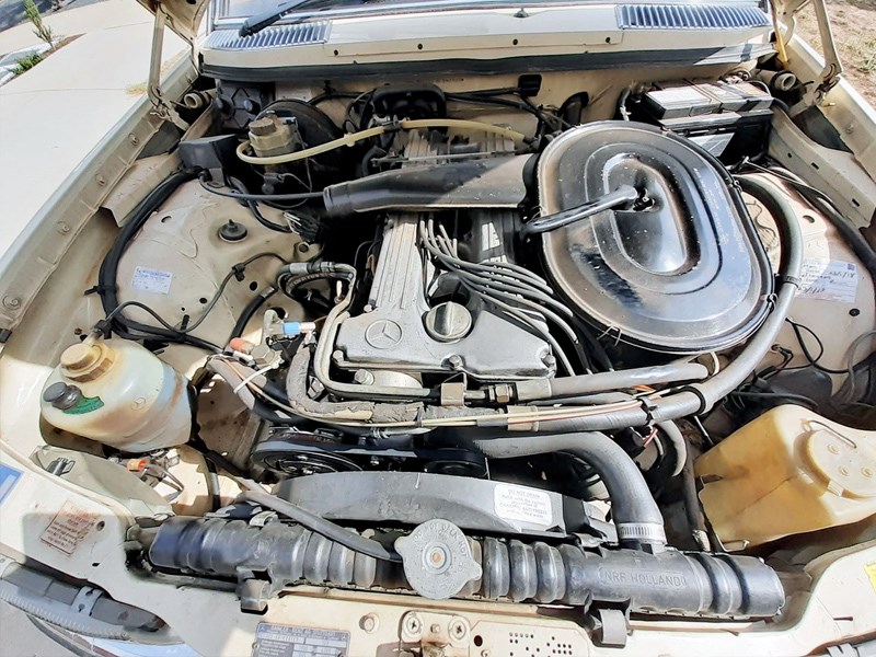 W123 280E engine bay