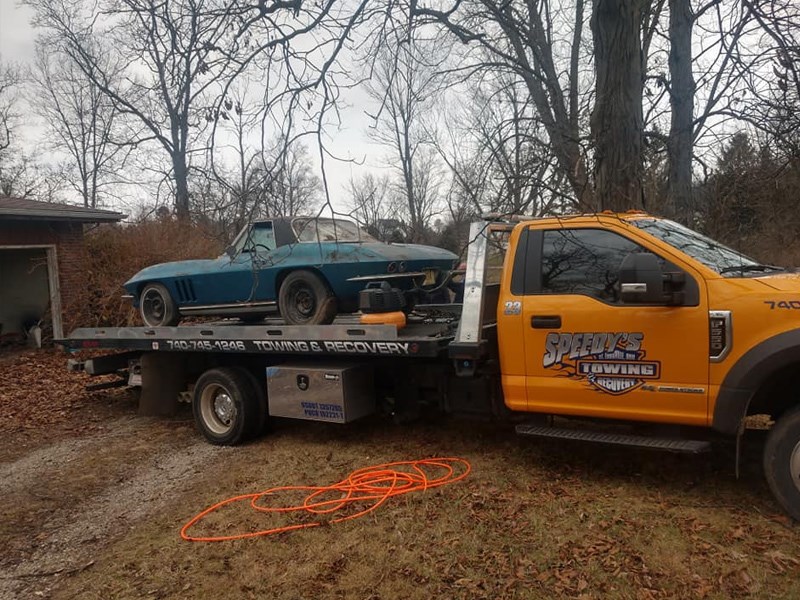 Corvette barn find flatbed