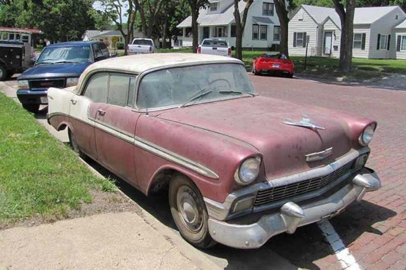 1956 Chevy 4 dr HT from Lambrecht Auction 2