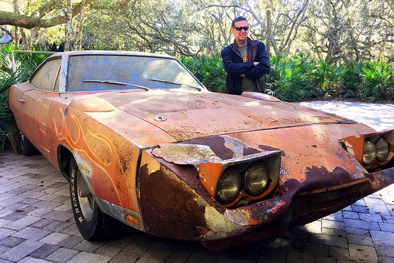 1969 dodge charger daytona barn find new owner jim norman