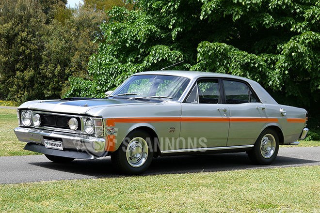 1970 Ford XW GT-HO Phase II sedan. SOLD $110,000